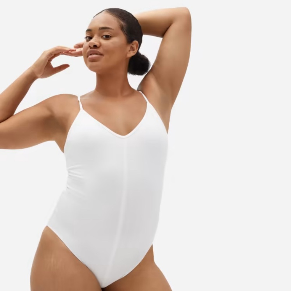 The Cami Bodysuit, white, size M